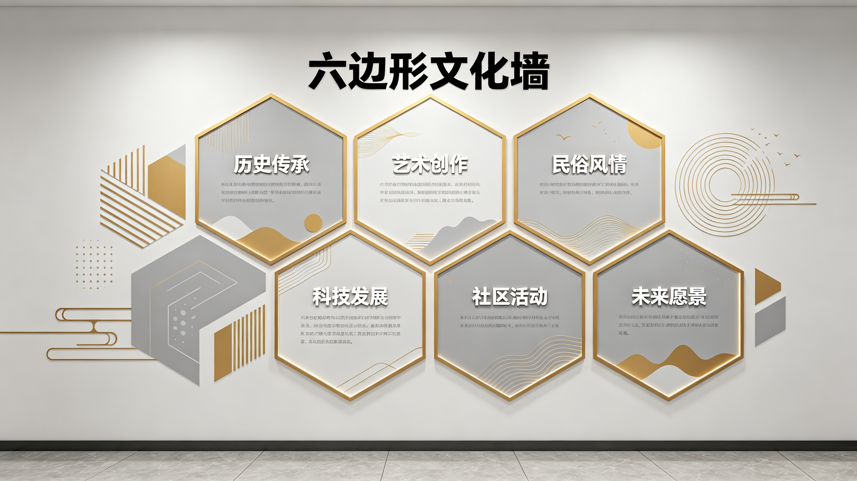 淅川企业文化墙 | 六边形信息美学